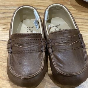 Janie and Jack Brown Leather Baby Loafers